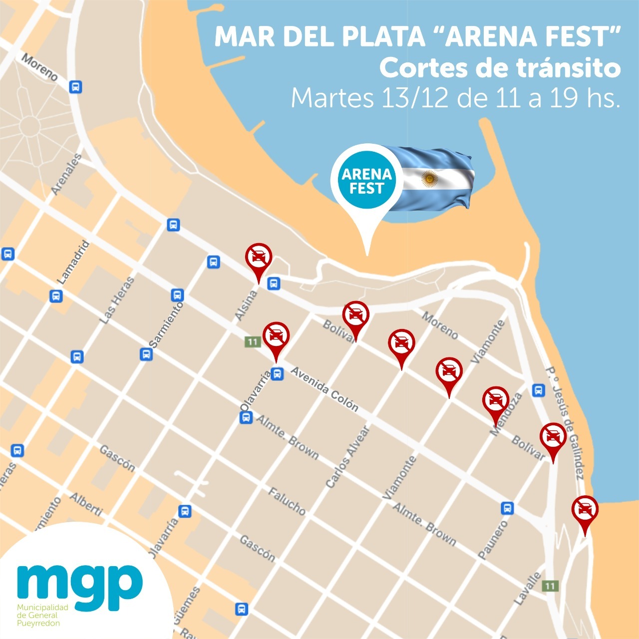 Cortes de tránsito dispuestos para este martes en la zona del Arena Fest