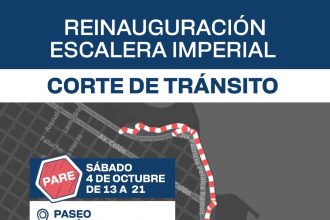 Cortes de tránsito por la reinauguración de la Escalera Imperial