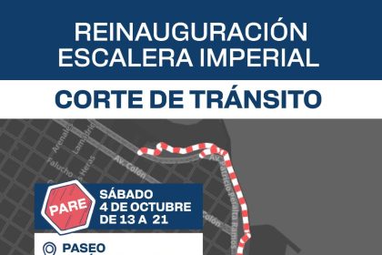 Cortes de tránsito por la reinauguración de la Escalera Imperial