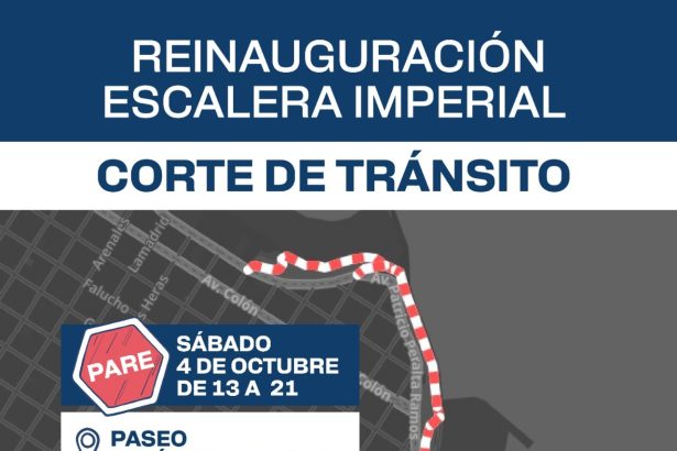 Cortes de tránsito por la reinauguración de la Escalera Imperial