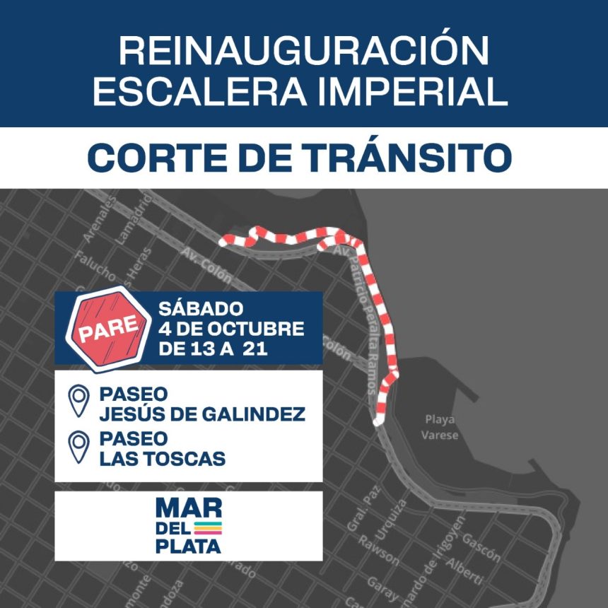 Cortes de tránsito por la reinauguración de la Escalera Imperial