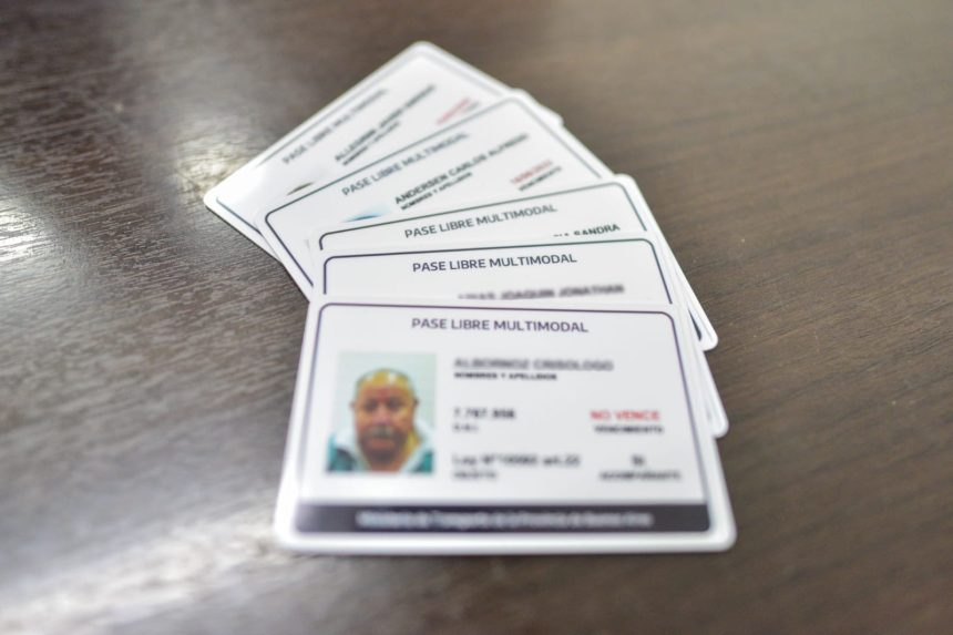 El Municipio informa el cronograma para retirar el Pase Libre Multimodal