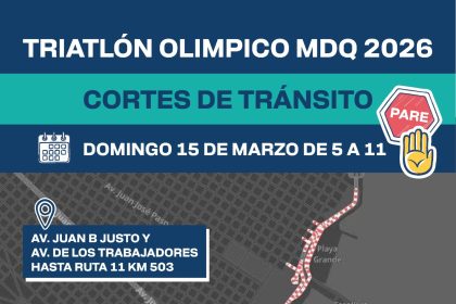 El Municipio despliega un operativo de tránsito por el Triatlón Olímpico MDQ 2026
