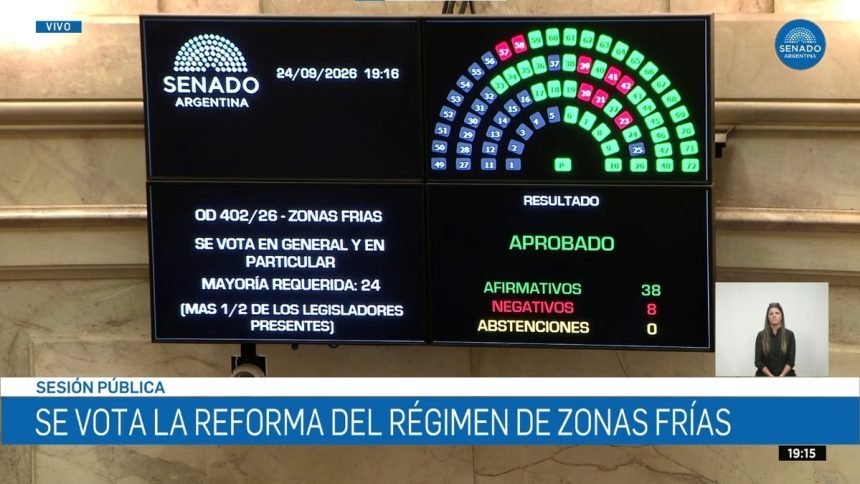 El Senado aprobó la quita de subsidios a las "zonas frías", y el Gobierno obtuvo un triunfo en el Parlamento