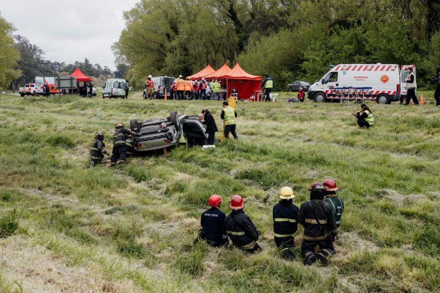 El Municipio participó de un simulacro de siniestro vial con múltiples víctimas y materiales peligrosos